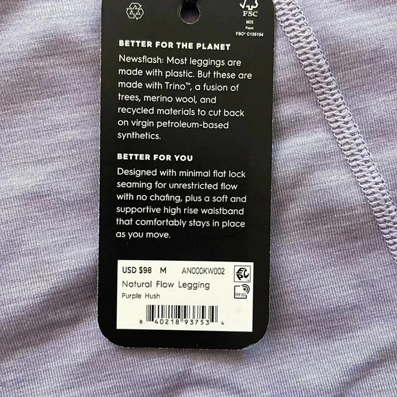 NWT Allbirds natural flow legging purple hush merino wool - Picture 10 of 10